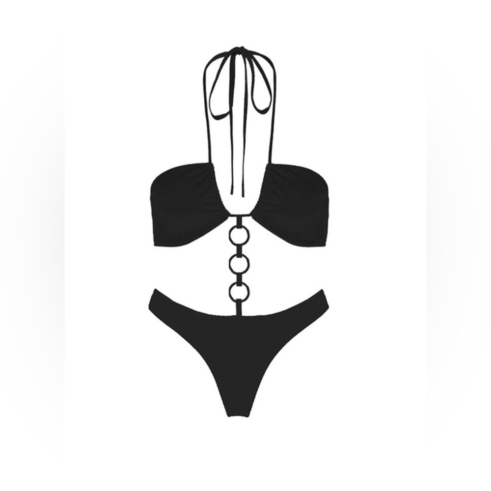 Elegant Black Halter Bikini